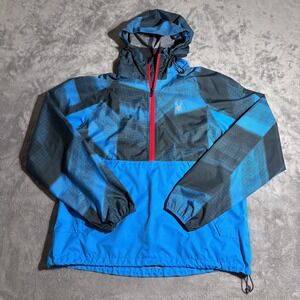 Spyder Men's Size L Quarter-Zip Hoodie Windbreaker Jacket